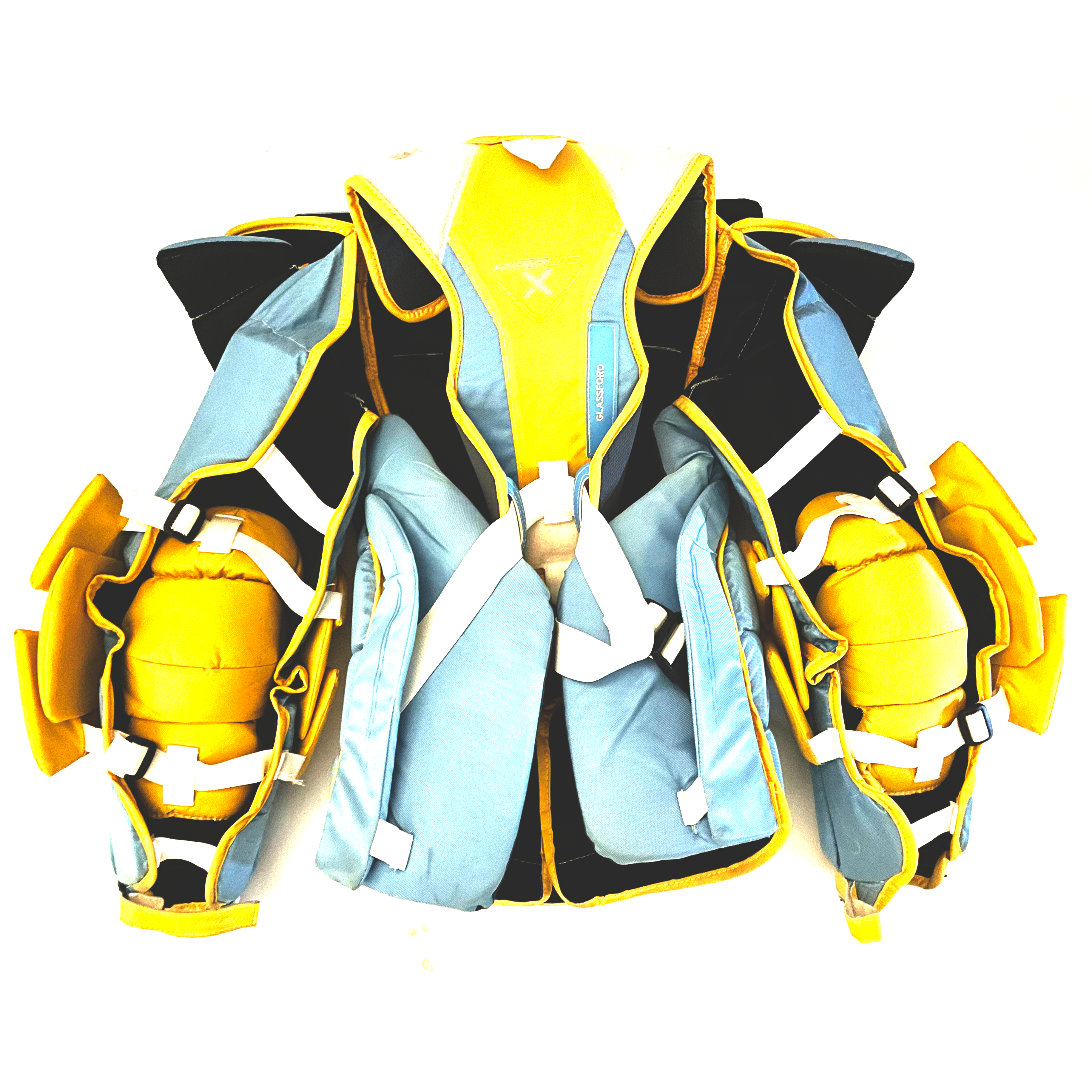 Bauer Vapor Hyperlite - Plastron de gardien de but Pro Stock d'occasion (bleu/jaune)